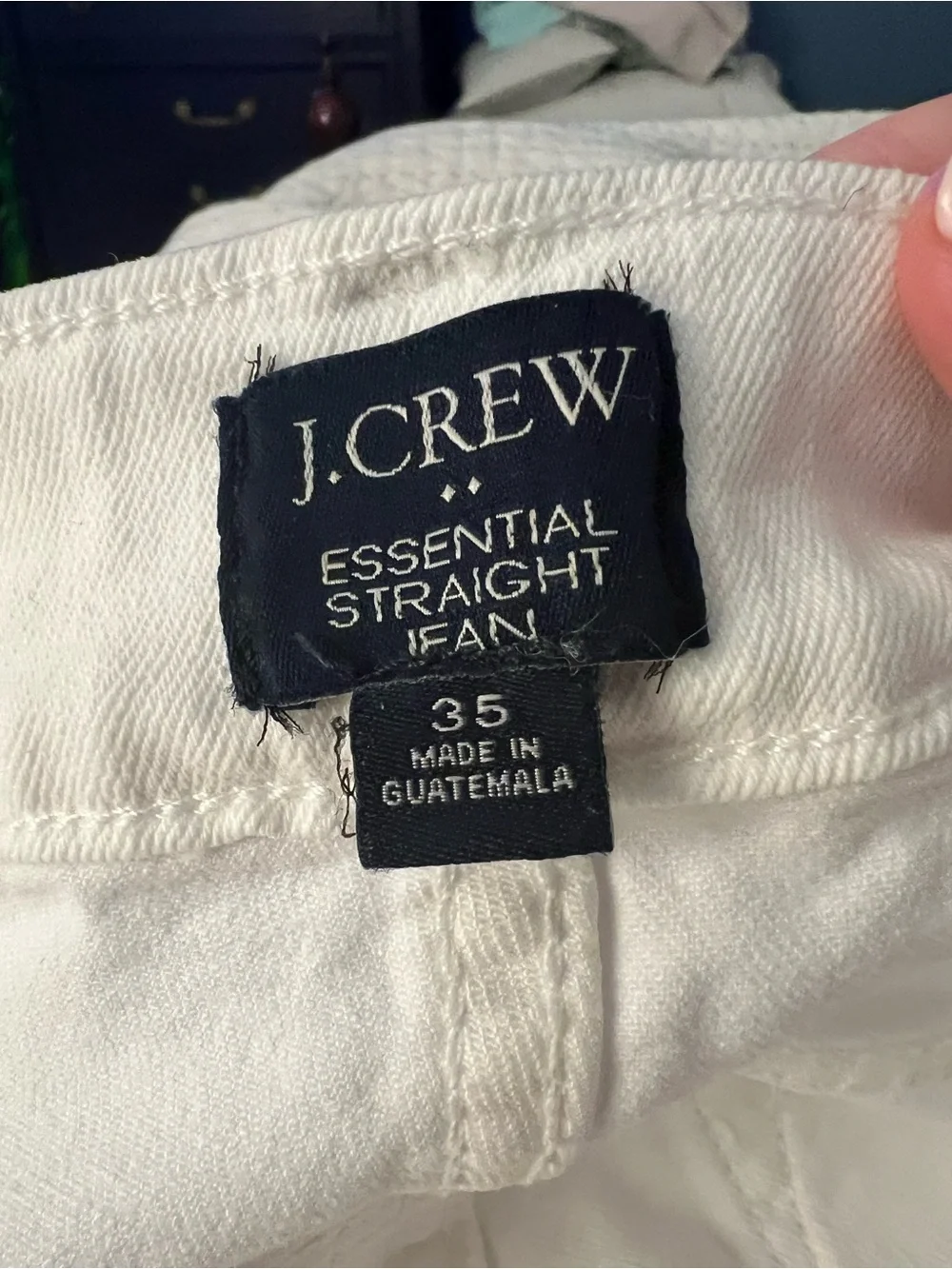 J. Crew White High-Rise Straight-Leg Jeans with Button Fly